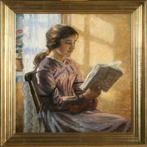 A Reading Girl By The Window by Johannes Martin Fastings Wilhjelm