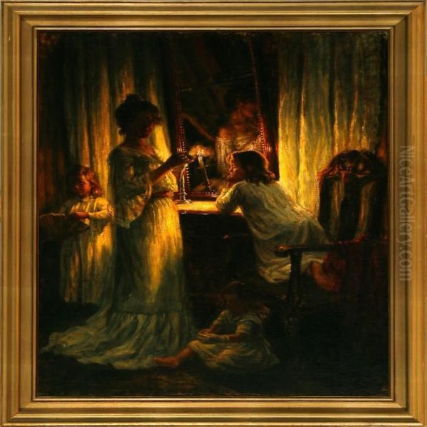 Interior With Amother And Her Thre Daughters - view 1
