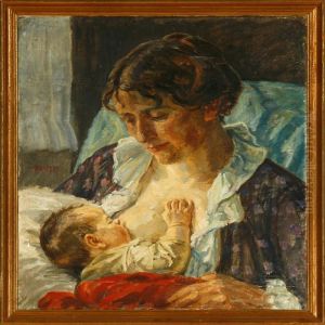 A Mother And Her Child by Johannes Martin Fastings Wilhjelm
