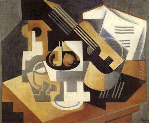 Guitar and Fruit Bowl on a Table