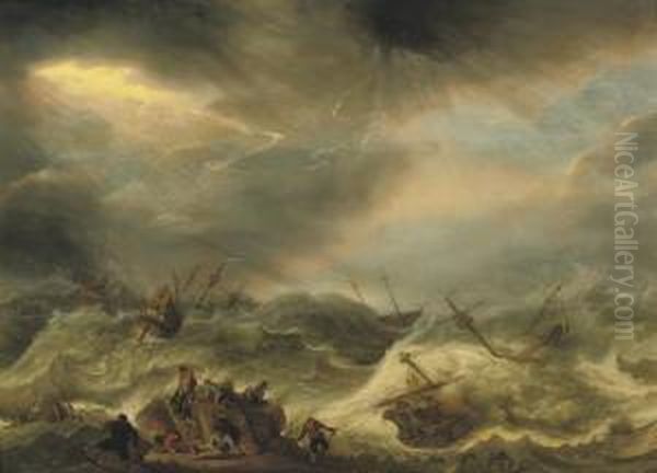 A Shipwreck In Stormy Waters - view 1