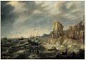 Scene De Tempete Pres D'un Rivage Scene De Tempete Pres D'un Rivage