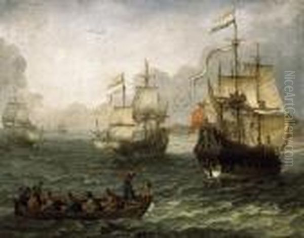 Seaside Landscape With Warships - view 1