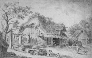 Umkreis: Bauerngehoft Mit Zi by Johann Georg Wille