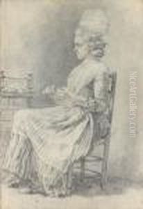 Jeune Femme Assise Devant Un Devidoir by Pierre-Alexandre Wille