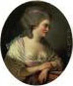 Portrait De Jeune Femme A La Rose