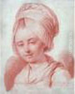 Portrait De Jeune Fille En Buste Coiffee D'un Bonnet. by Pierre-Alexandre Wille