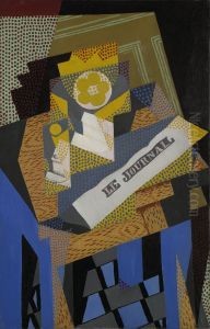 Newspaper and Fruit Dish by Juan Gris