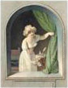 Jeune Femme A La Fenetre by Pierre-Alexandre Wille