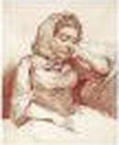 Study Of A Woman Resting Her Head On Her Hand