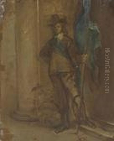 A Soldier With A Flag - view 1