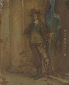 A Soldier With A Flag by Thomas Willeboirts Bosschaert