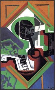 Pipe and Fruit Dish with Grapes by Juan Gris