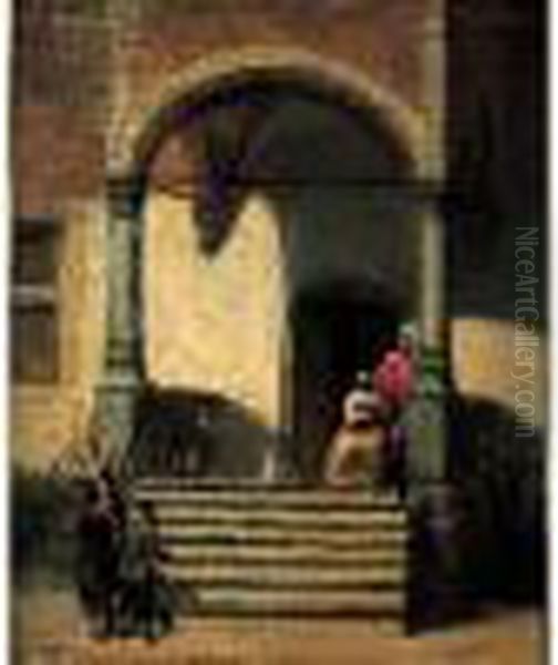 Personnages Devant Une Maison - view 1