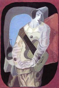 Pierrot with Guitar I by Juan Gris