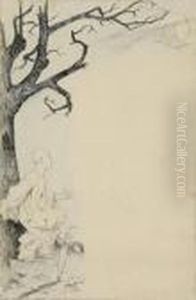 Pierrot A La Lanterne, La Derniere Feuille by Adolphe Willette