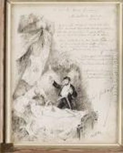 Sangkammarscen Med Poem by Adolphe Willette