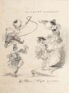 Au Concert Europeen: Des Femmes
Avec Un Fouet, Un Tambourin, Habillees En Kilt Et Dansant Avec Des
Castagnettes by Adolphe Willette