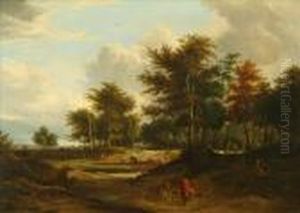 Cattle And Figuresin A Wooded Landscape