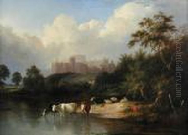 Extensive River Landscape With Windsor Castle - view 1