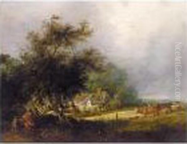 A Wooded Landscape With A Cottage - view 1