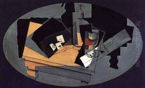 Playing Cards and Siphon by Juan Gris