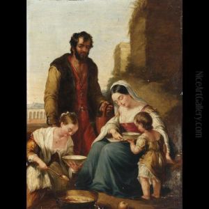 Family At Rest In The Roman Campagna by Penry Williams