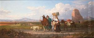 Travellers In The Roman Campagna by Penry Williams
