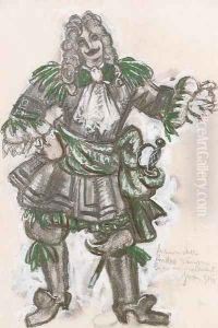 Costume design for a cavalier in 'Les Tentations de la bergere' Costume design for a cavalier in 'Les Tentations de la bergere'