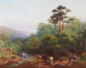 Stepping Stones Near Okehmapton by William Williams