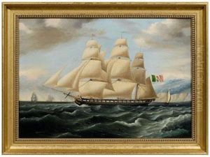 Portrait Of A Mexican Sloop Of War Off The Pacific Coast by William Williams