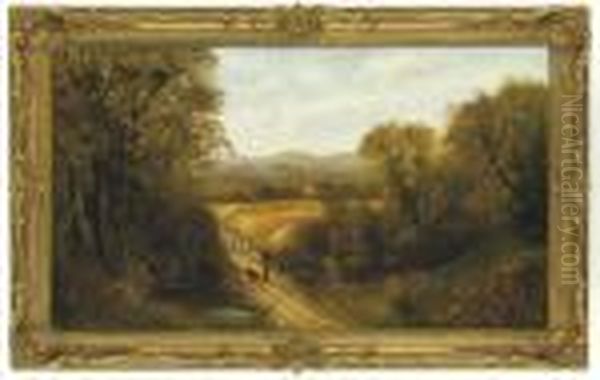 A Shepherd Herding His Flock Along A Rural Path - view 1