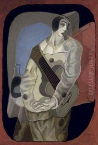 Le Pierrot à la guitare by Juan Gris