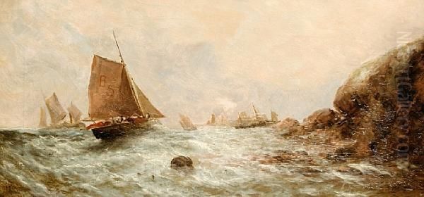 Sailing Off A Rocky Coastline - view 1