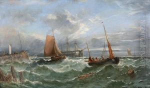 Fishing Boats Entering A Harbour