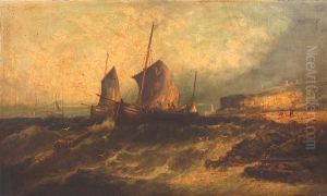 Fishing Vessels In Rough Waters Off Thecoast