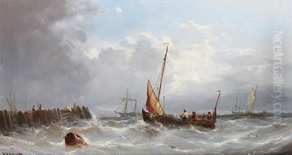 Fishing Boats Off A Jetty - view 1