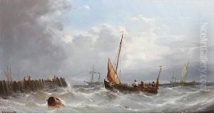 Fishing Boats Off A Jetty