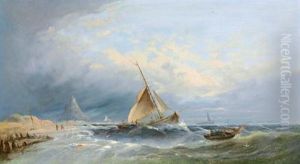 Fishermen By The Coast by William Harry Williamson