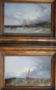 Fishing Boats At A Harbour Entrance