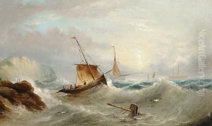 Shipping Off A Coastline by William Harry Williamson