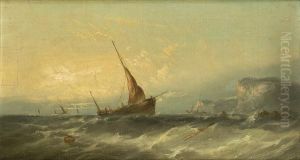 Fishing Boats Off Rocky Headlands Each Signed And Indistinctlydated Lower Left by William Harry Williamson