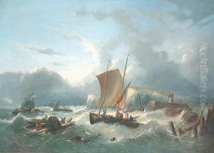 Fishing Vessels And Salvagers Off The French Coast