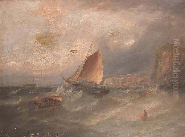Fishing Boats Clearing Dover Harbour In Rough Weather - view 1