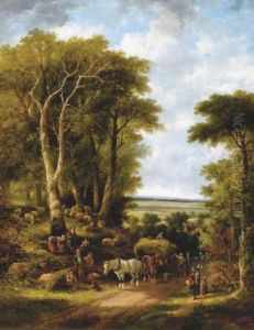 Travelers On A Country Road by Henry Brittan Willis, R.W.S.
