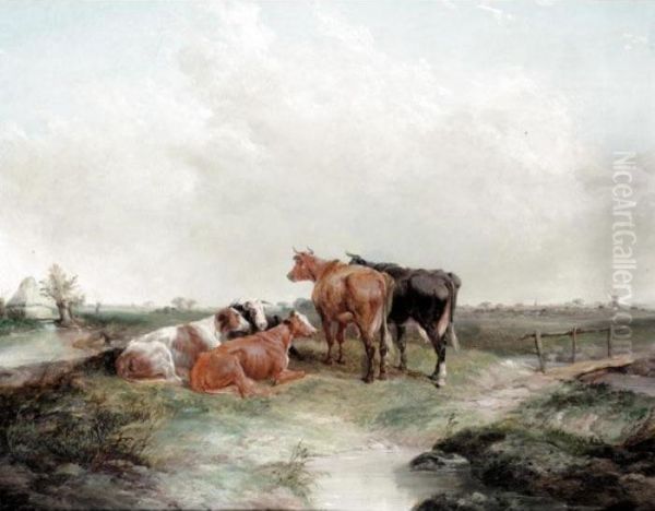 Cattle With Windmill In The Distance - view 1