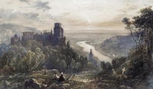 View Of A Castle In Heidelberg by Henry Brittan Willis, R.W.S.