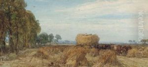 Harvesting In Sussex by Henry Brittan Willis, R.W.S.