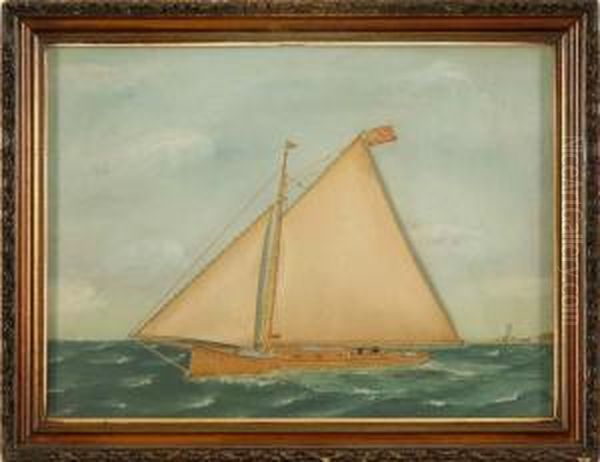 Catboat Off A Coast - view 1
