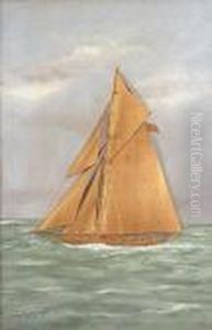 Silkneedlework Of A Sailing Vessel With Silk Riggings And Figures by Thomas Willis